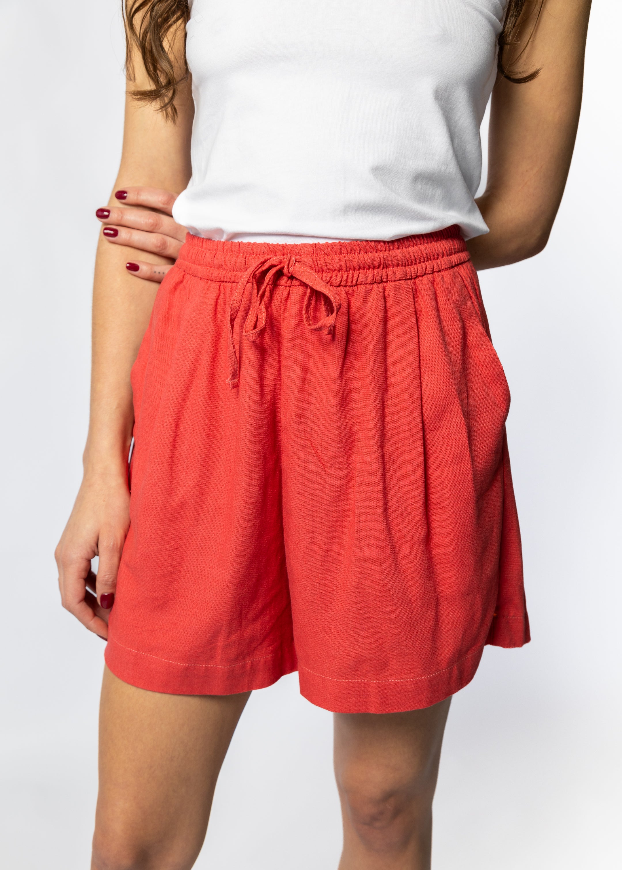 Ladies Linen Blend Beach Shorts